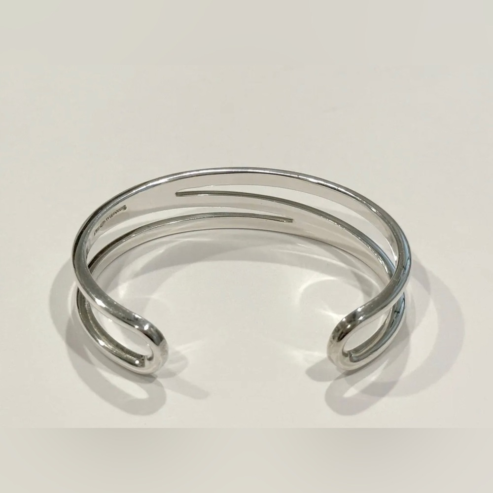 Tiffany & Co. Sterling Silver 925 Zig Zag Open Weave Small Cuff Bracelet - Picture 4 of 5